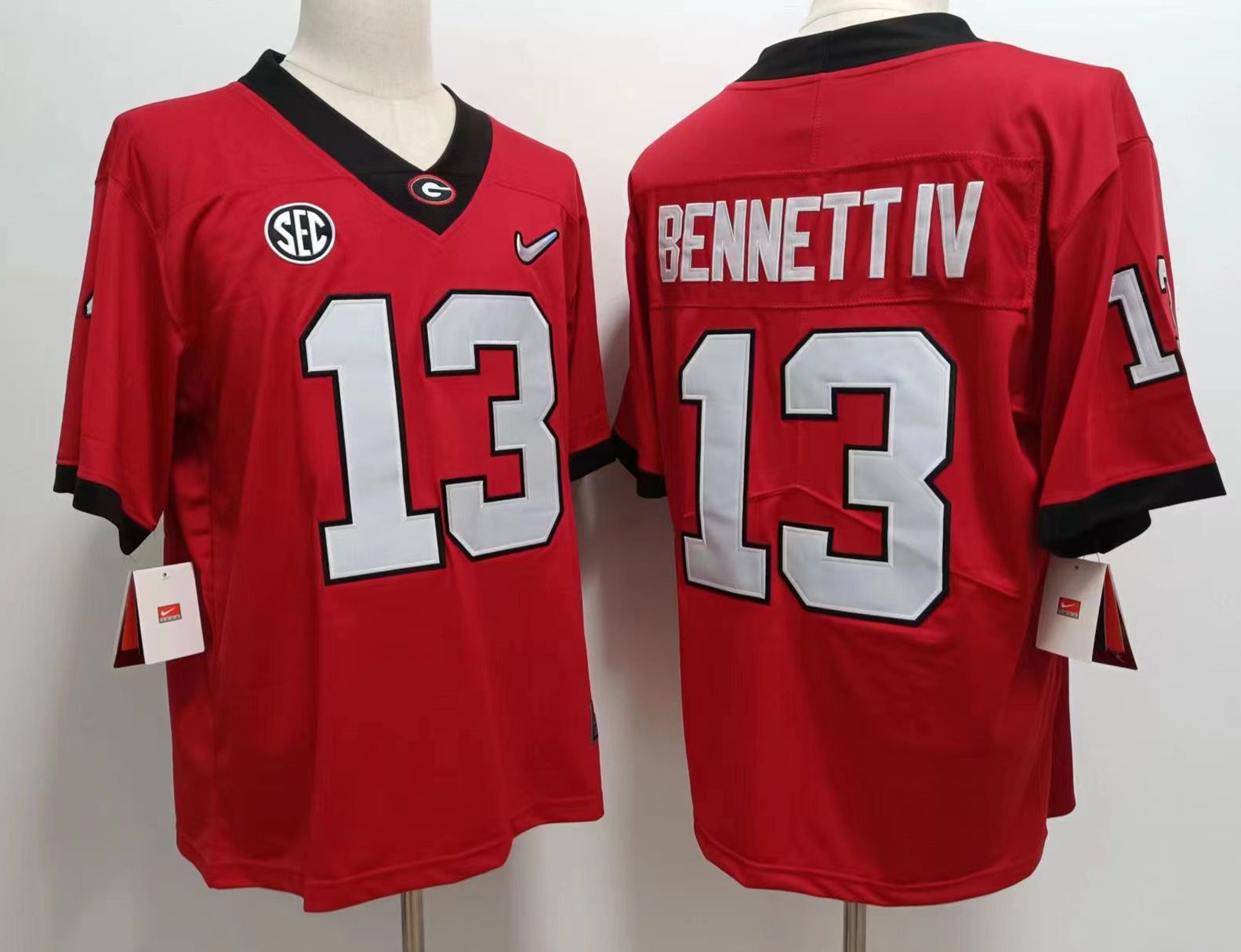 Men Georgia Bulldogs #13 Bennettiv Red Nike 2025 NCAA Jersey style 2->ncaa teams->NCAA Jersey